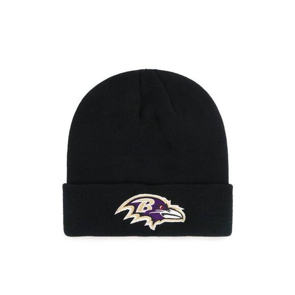 NFL BALTIMORE RAVENS RAISED CUFF BEANIE KNIT CAP - Picture 1 of 1